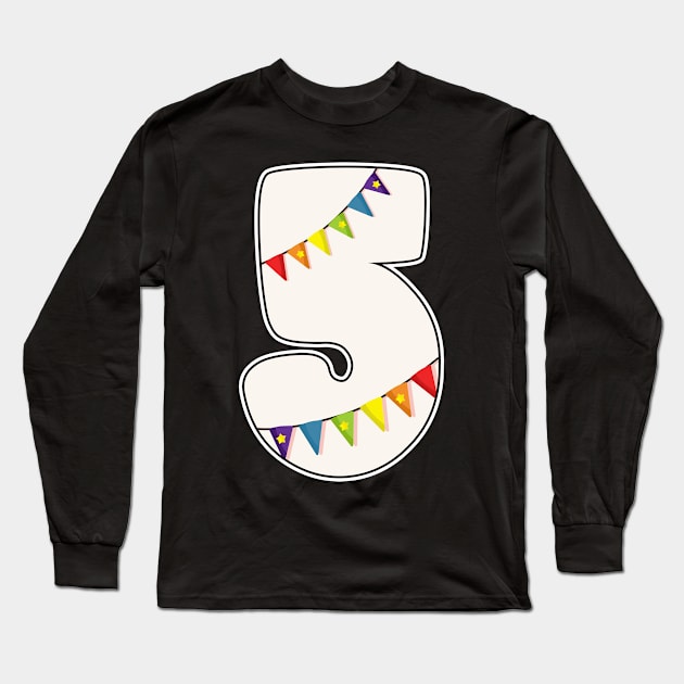 5th Birthday 5 Years old Number Birthday Girl Long Sleeve T-Shirt by Anassein.os